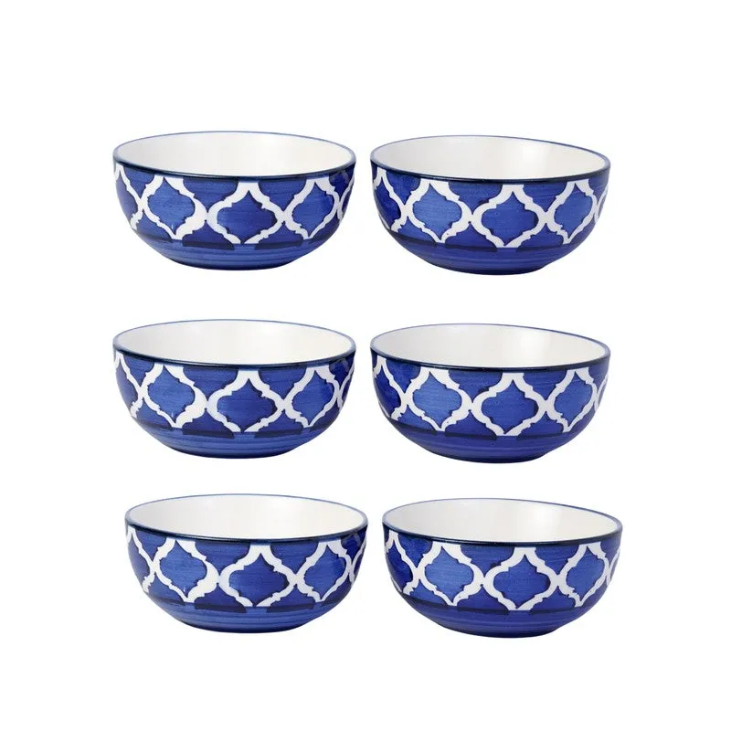 Biteza Ceramic Snack Bowls (Blue , 180 mL Each) - Set Of Six media 3