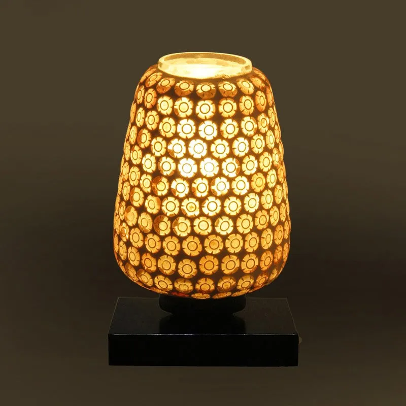 Glowara Glass Table Lamp With Wooden Base - Multicolor media 8