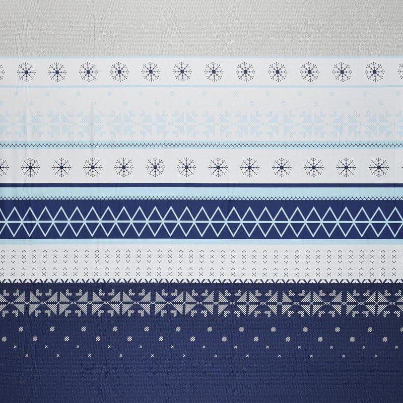 Mazaya Stripe Cotton Bedsheet (Blue) - 210 TC media 5