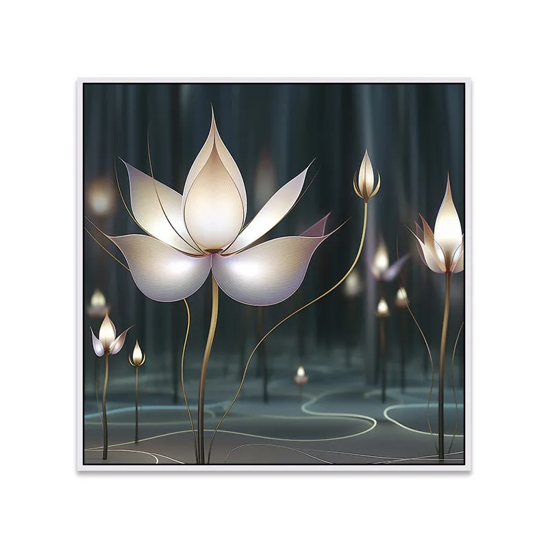 White Lotus Canvas Wall Art With Frame media 6