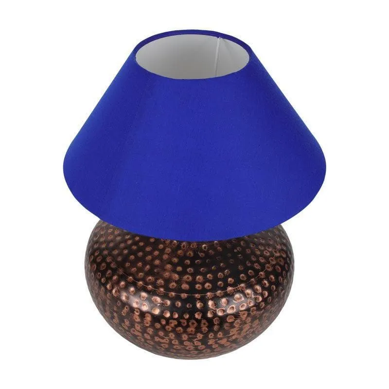 Nihita Fabric Table Lamp - Blue,Bronze media 3