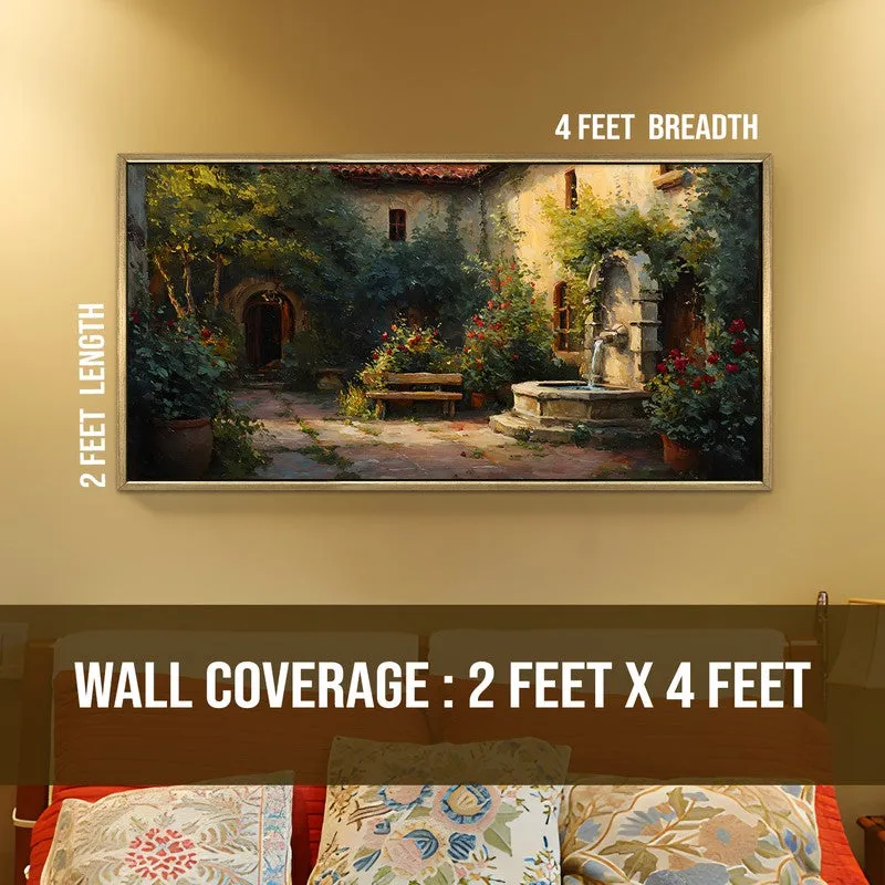 Restful Greens Canvas Wall Painting With Frame media 9
