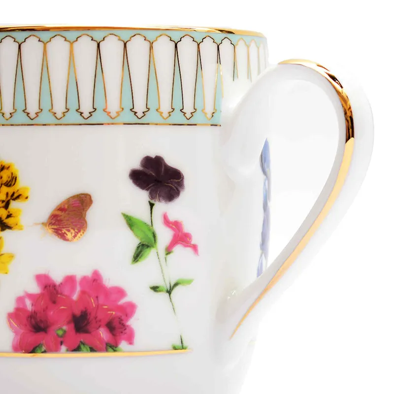 Basant Coupe 24k Gold Brushed Porcelain Coffee Mug (280 mL Each) - Set of Four media 10