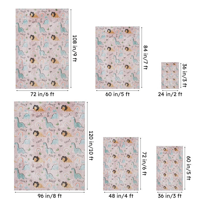 Twinkle Tumble Kids Polyester Anti-Skid Carpet - Pink media 14