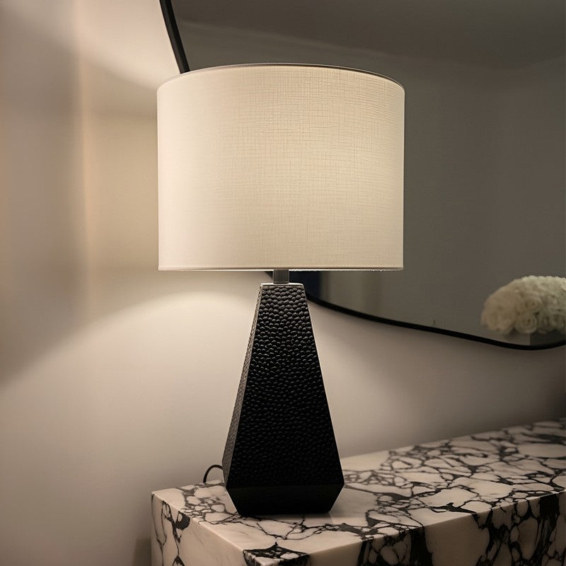 AarviDecor Belmont Classic Fabric Table Lamp - White