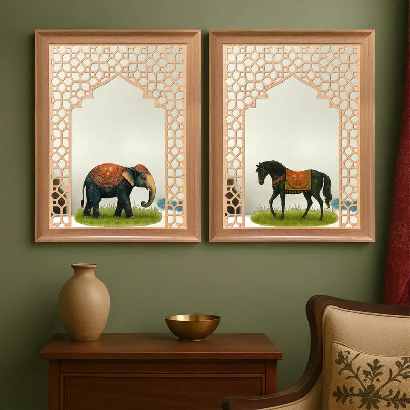 Royal Motif MDF Wall Mirrors - Set Of Two media 3