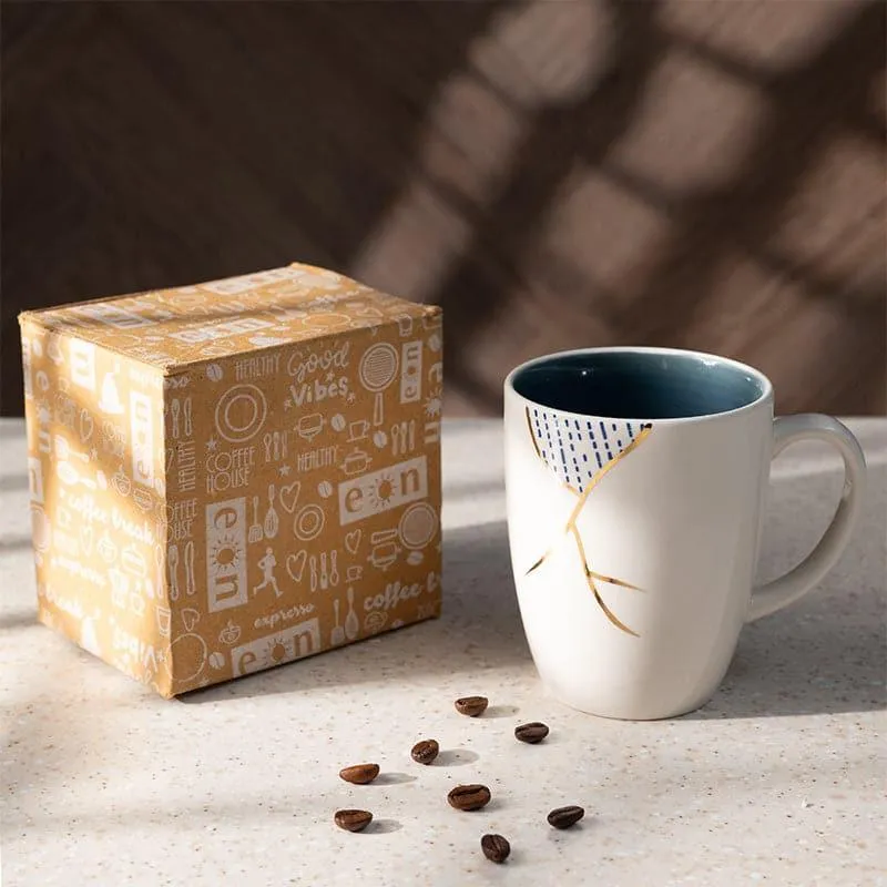 Wabi Sabi Porcelain Coffee Mug (295 mL) - Blue,White media 6