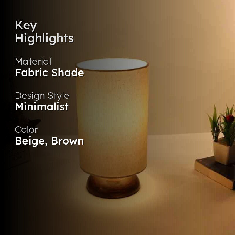 Mini Moose Fabric Table Lamp - Beige,Brown media 2
