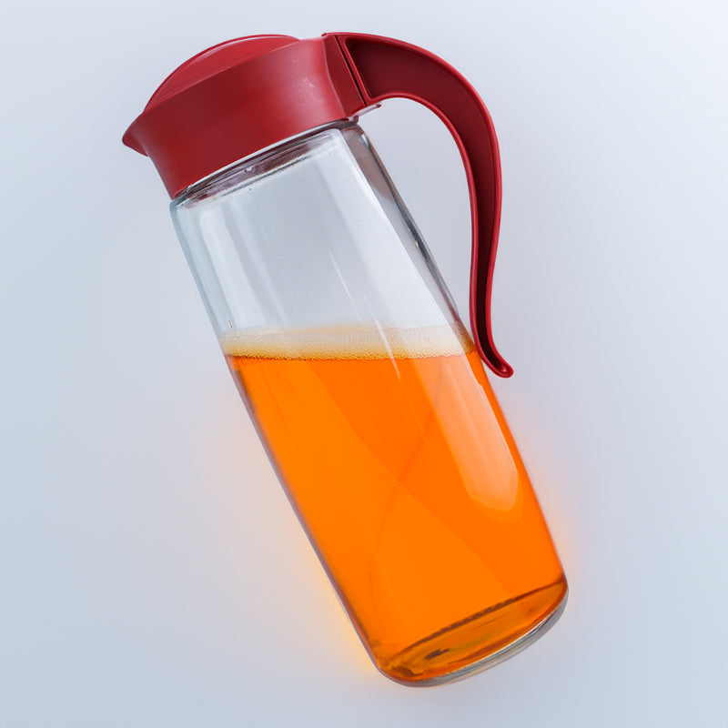 Domana Oval Transparent Jug With Lid (Red) - 1600 ML media 4