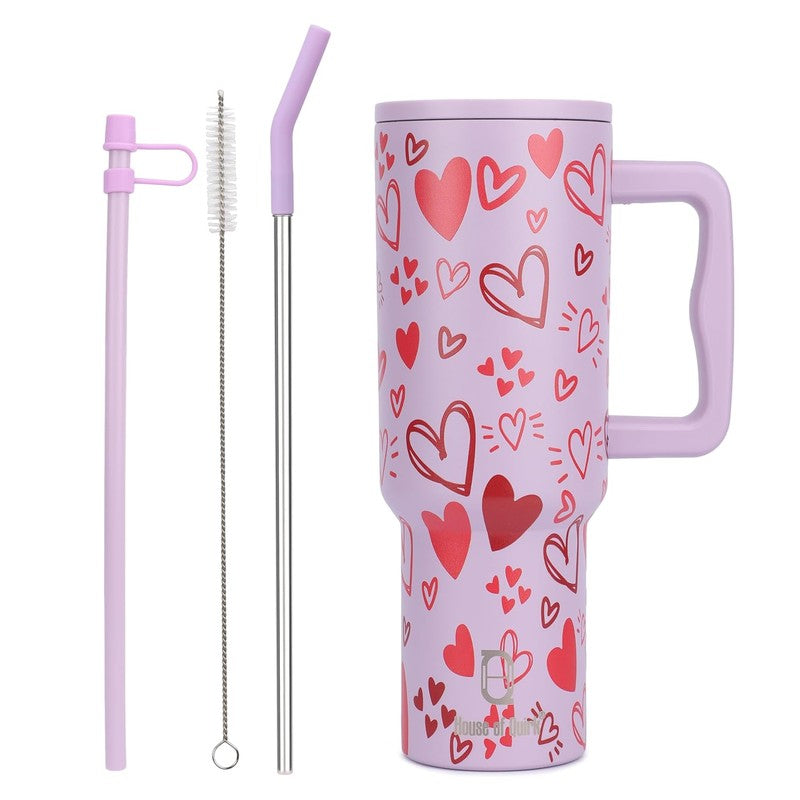 Amour Heart Stainless Steel Tumbler - 1200 ML media 5