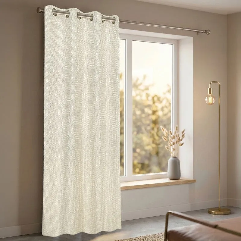 Form Ease Cotton Room Darkening Curtains - Ivory media 4