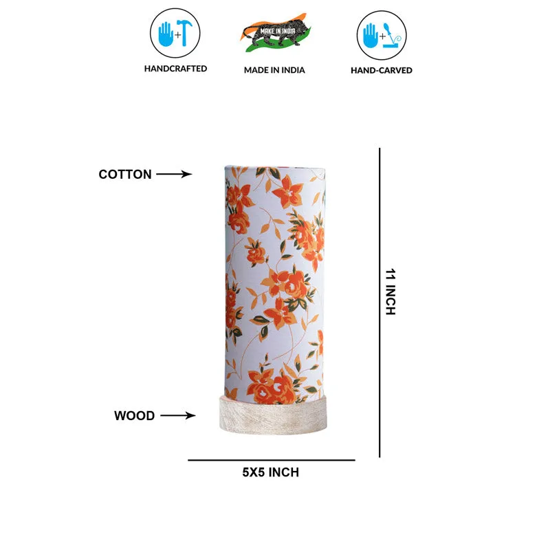 Ibis Ocra Tower Wooden Table Lamp - Orange,White media 6