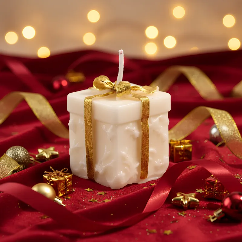 Festive Glow Square Pillar Scented Candle media 4