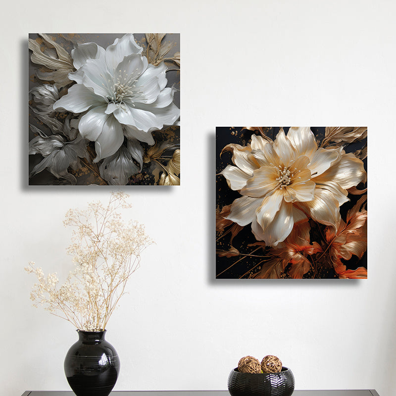 Luminous Flower Canvas Wall Art - Set Of Two