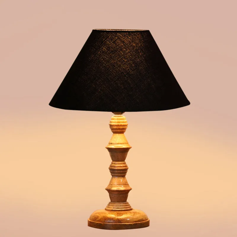Cotin II Timber Wooden Table Lamp - Black,Brown media 4