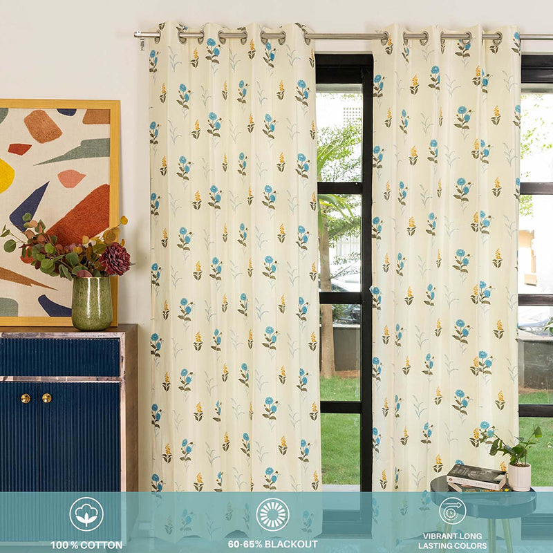 Urban Space Ivyra Curtain (Blue) - Set Of Two media 3