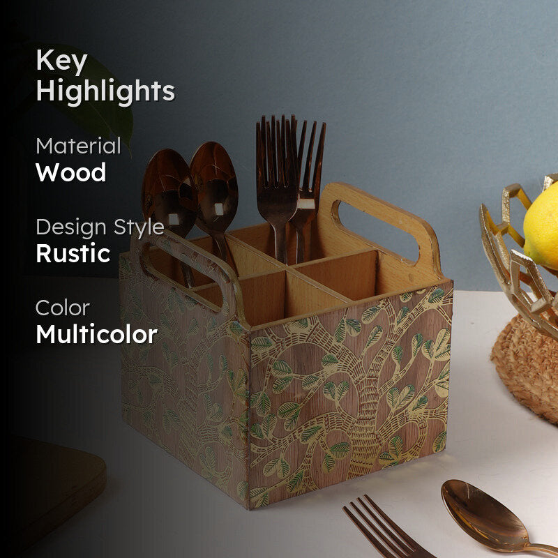 Sona Patta Four-Compartment Cutlery Stand media 2