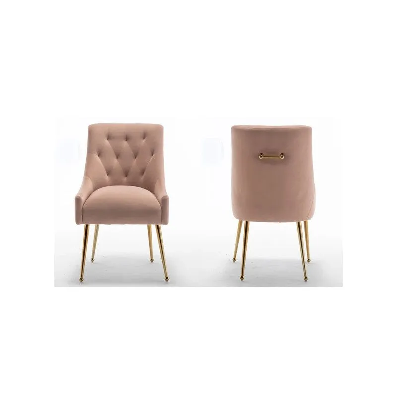 Solmira Neem Wood Accent Chair - Pink media 8