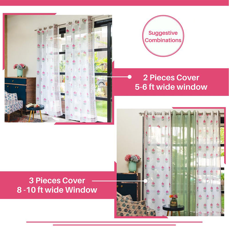 Urban Space Modern Fire Glow Curtain (Pink) - Set Of Two media 6