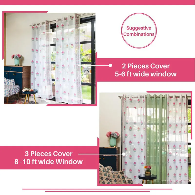Urban Space Modern Fire Glow Curtain (Pink) - Set Of Two media 6