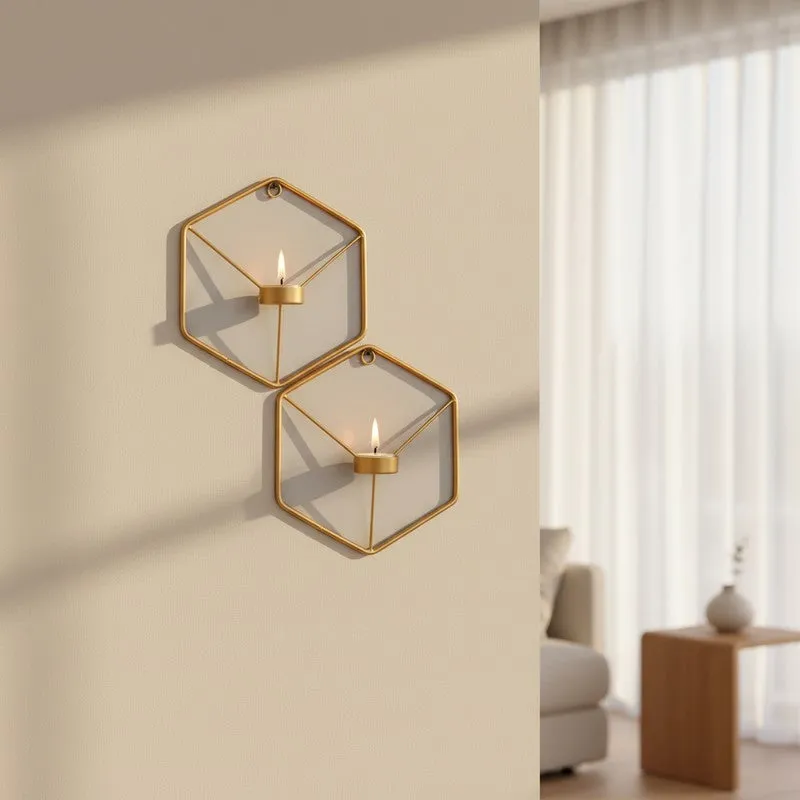Hexagrid Candle Holder - Set Of Two media 1