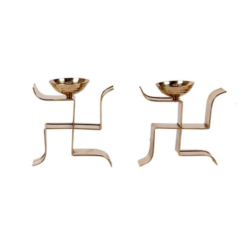 Standing Sathiya Brass Akand Diya - Set Of Two media 3