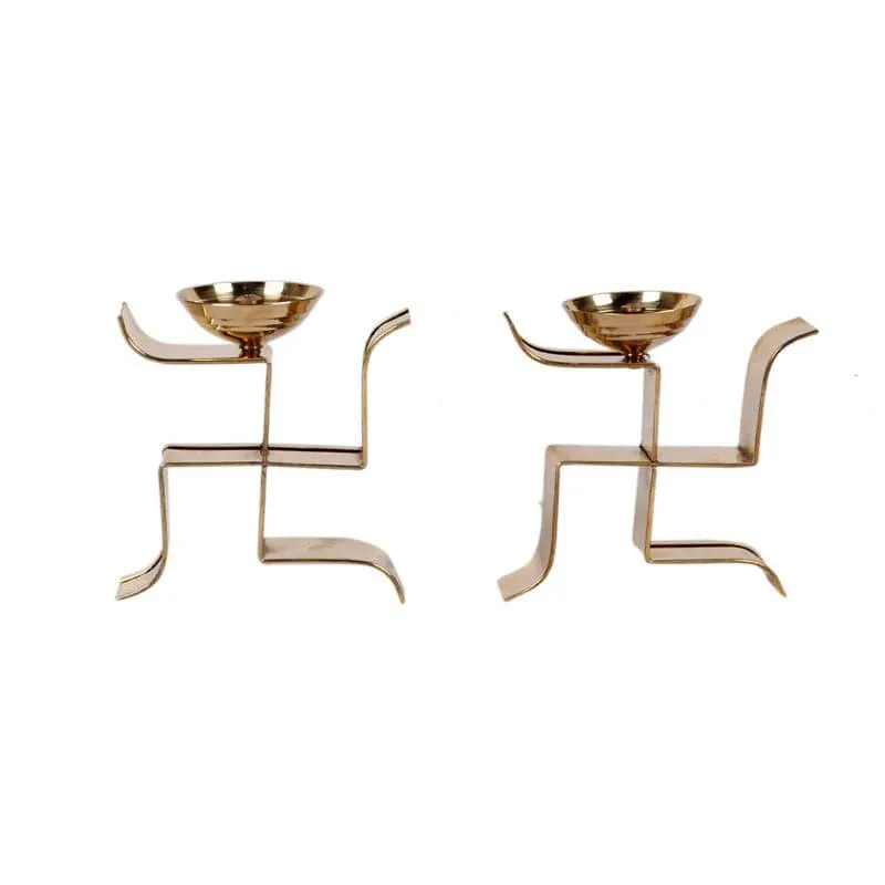 Standing Sathiya Brass Akand Diya - Set Of Two media 3