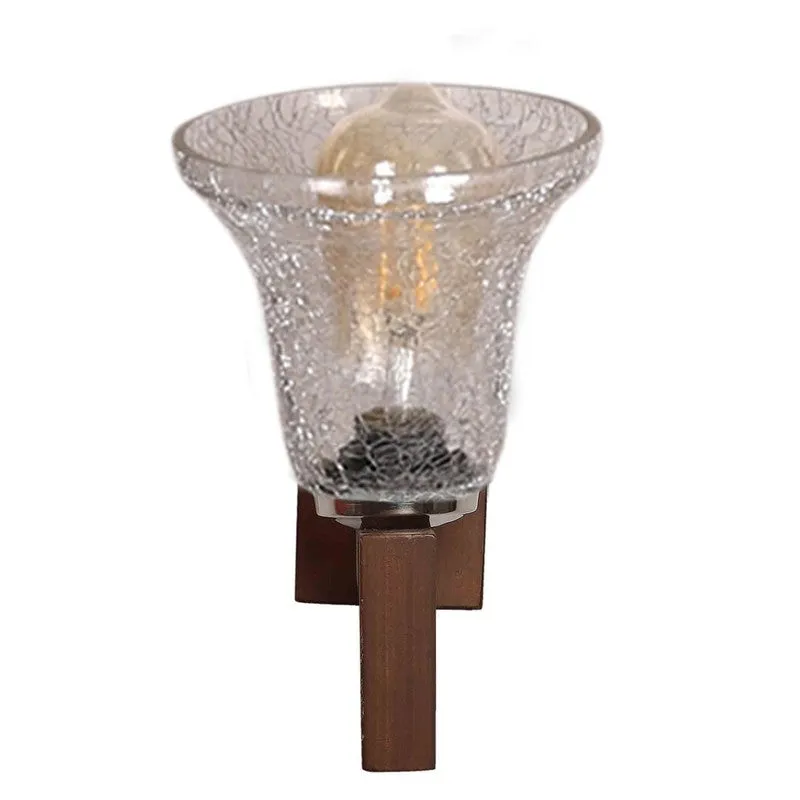 Crystal Flare Walnut Base Glass Wall Lamp media 7