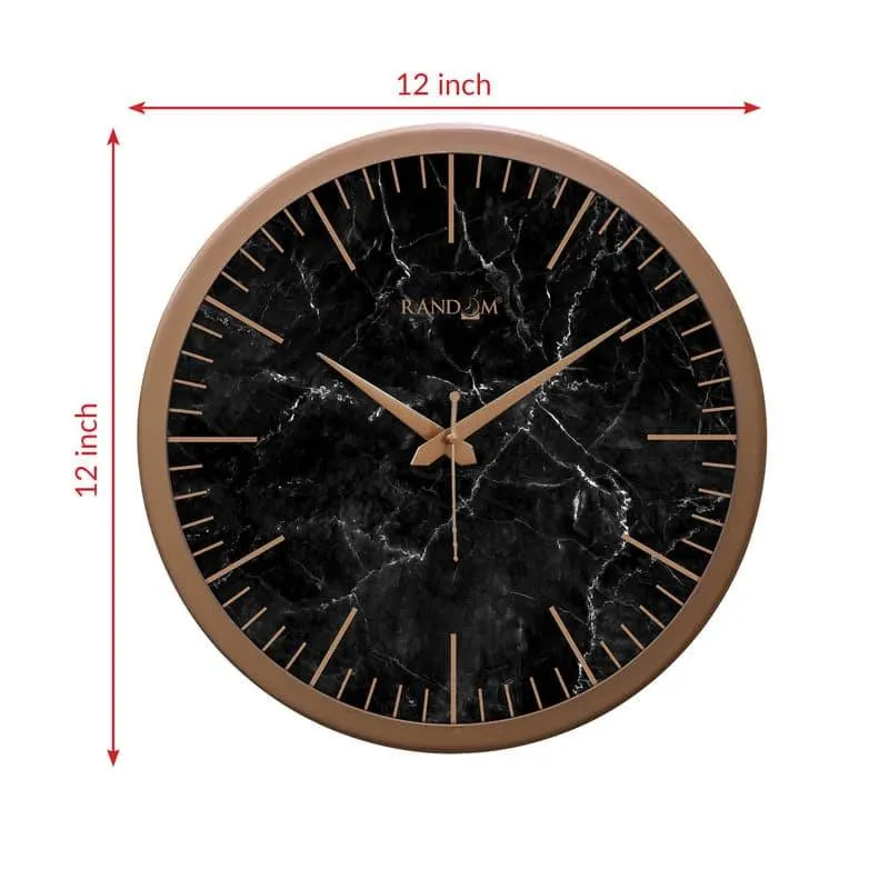 Mezo Marbled Wall Clock - Black media 5