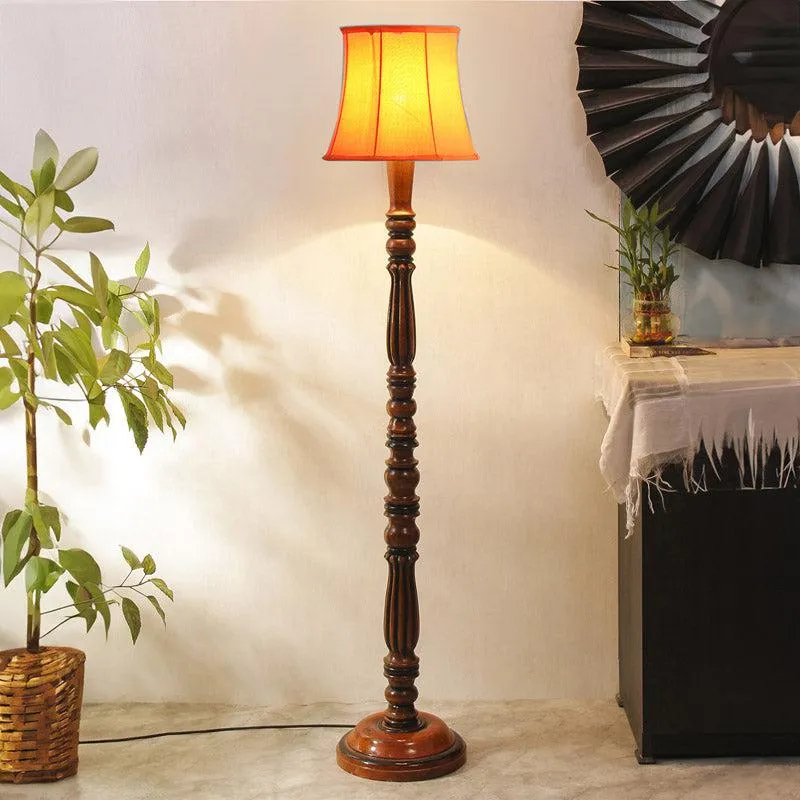 Masiya Miri Vintage Wooden Floor Lamp - Orange media 1