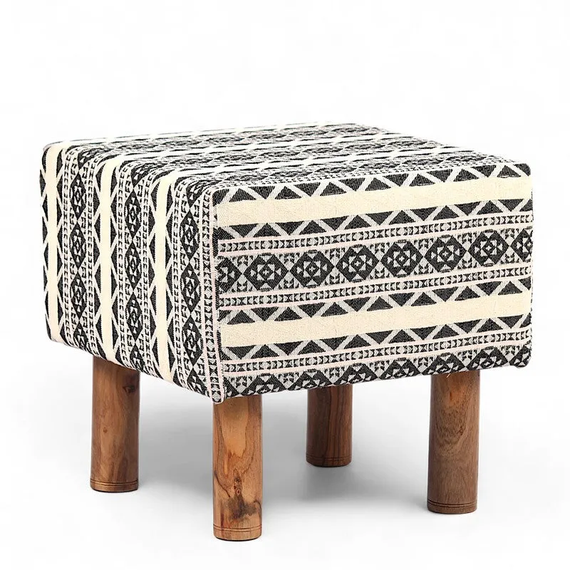 Srixon Acacia Wooden Ottomans - Multicolor media 4