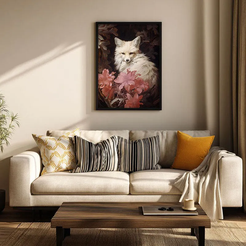 White Blossoms Archival Canvas Wall Art - Black Frame media 1