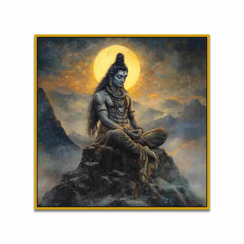 Wistful Shiva Canvas Wall Art With Frame media 4