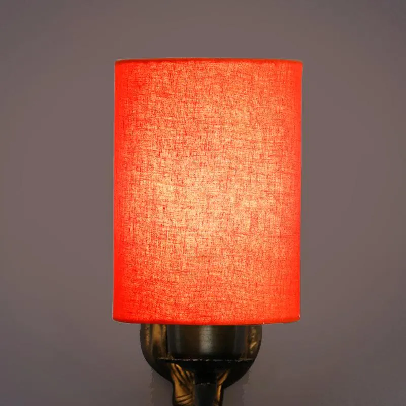 Love Gleam Atva Cylindrical Fabric & Metal Wall Lamp - Orange media 4