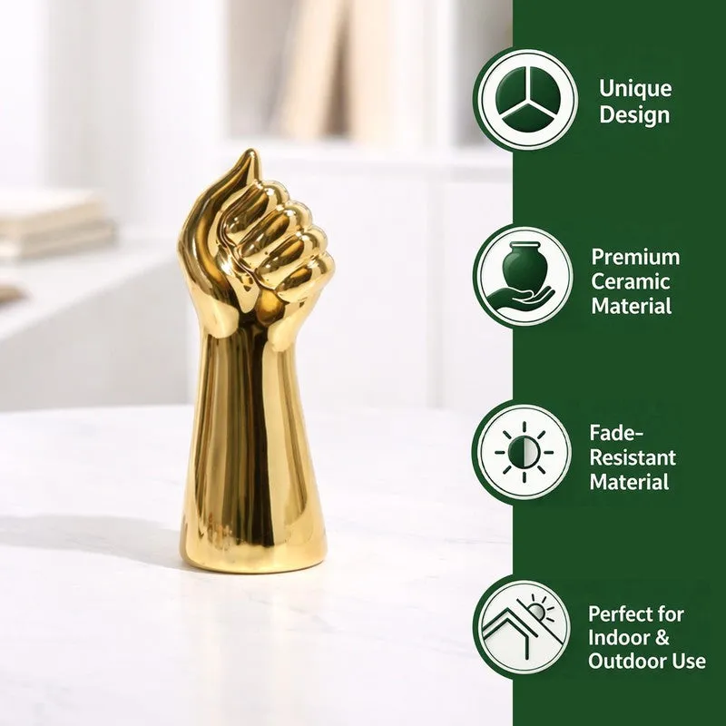 Hand Bouquet Vase - Gold media 5