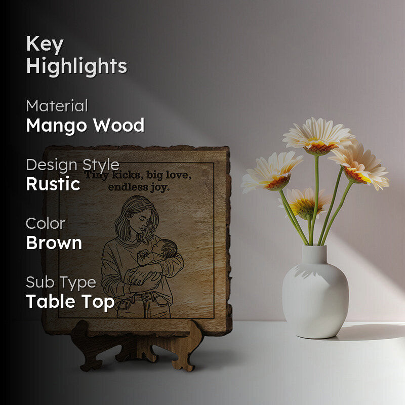 Tiny Kicks, Big Love Wood Showpiece - Square image 2