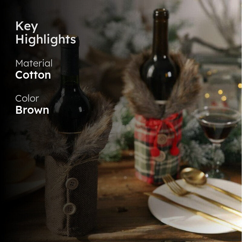 Reindeer Coat Wine Bottle Cover - Set Of Two media 2