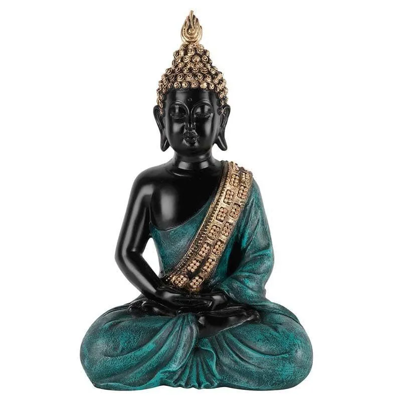 Buddha In Meditation Statue- Green media 5
