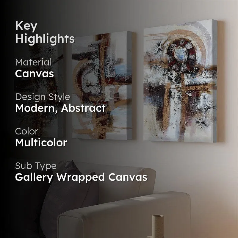 Blaiso Abstract Canvas Wall Painting - Set Of Three media 2