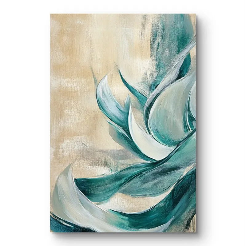 Turq Waves Wall Painting media 4