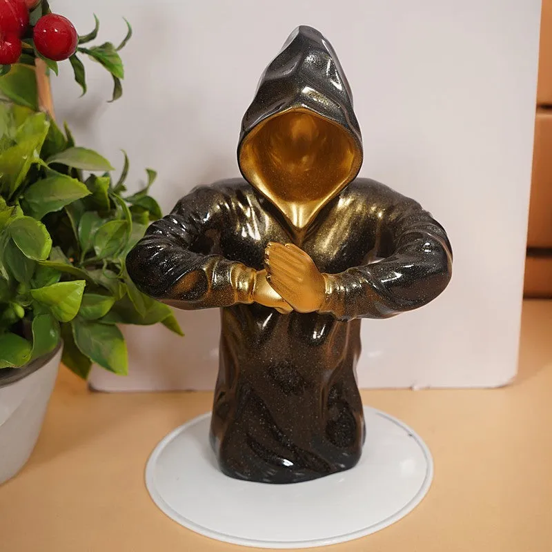 Stylish Black & Gold Monkey Showpiece media 9
