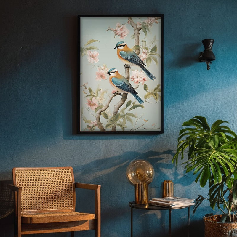 Whimsical Aviary Archival Canvas Wall Art - Black Frame media 4
