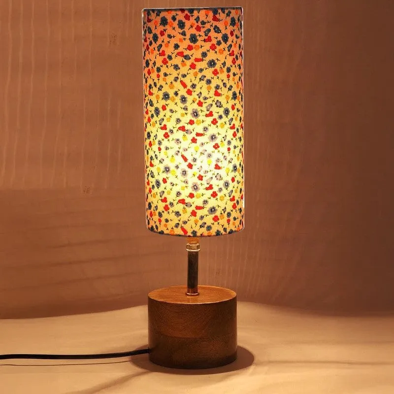 Dainty Floral Rustic Fabric Table Lamp - Multicolor media 5