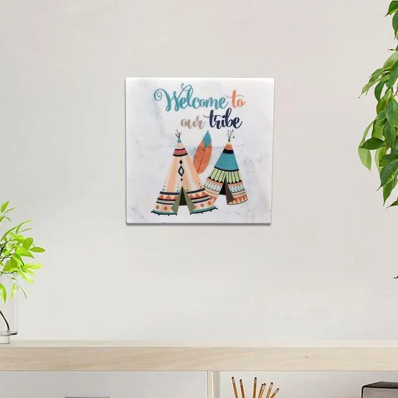 Welcome To Our Tribe Marble Wall Accent media 1