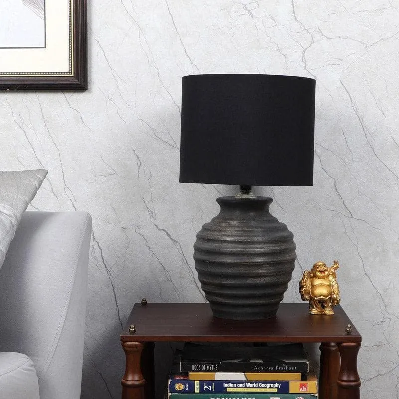 Bisara Palmer Fabric Table Lamp - Black,Brown media 3