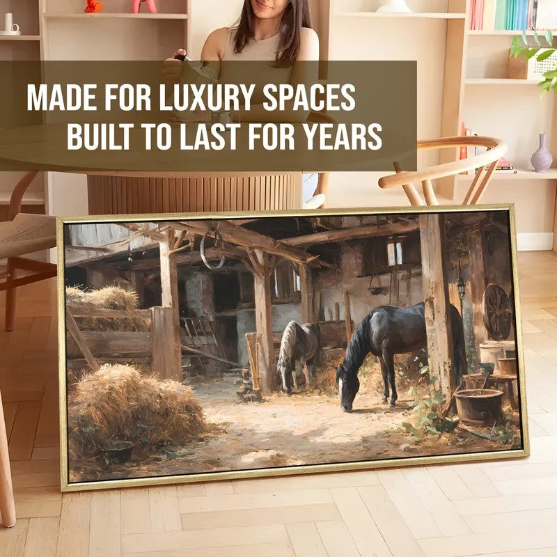 Horse Haven Canvas Wall Painting With Frame media 6