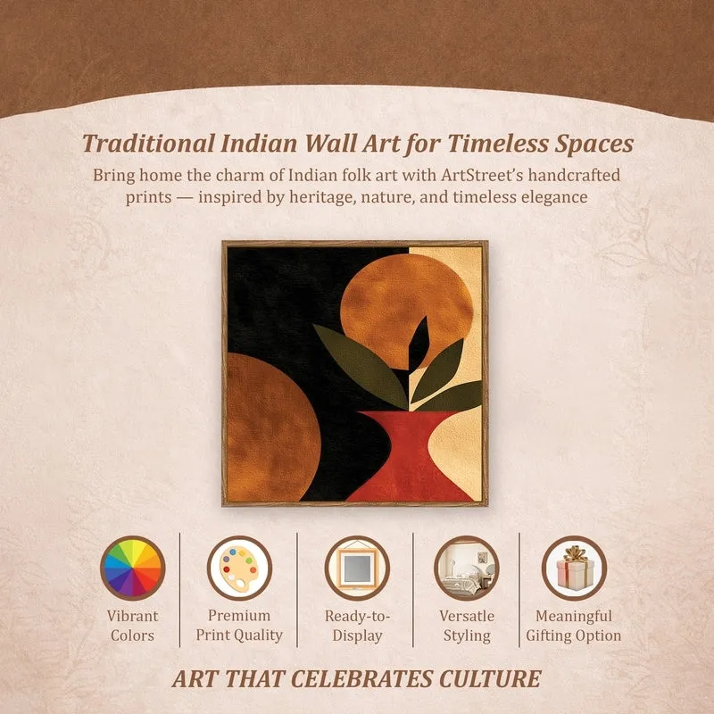 Earthn Leaf Canvas Wall Art With Frame media 5