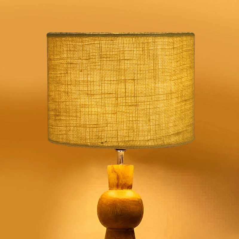Angler Jute Wooden Table Lamp - Yellow,Brown media 4