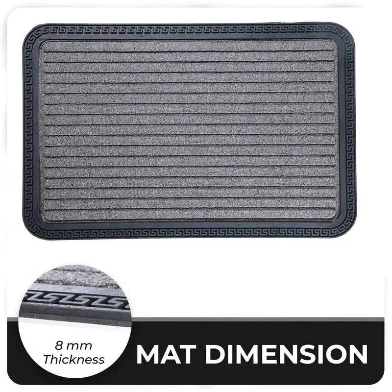 Cara Stripe Rubber Door Mats - Grey media 6