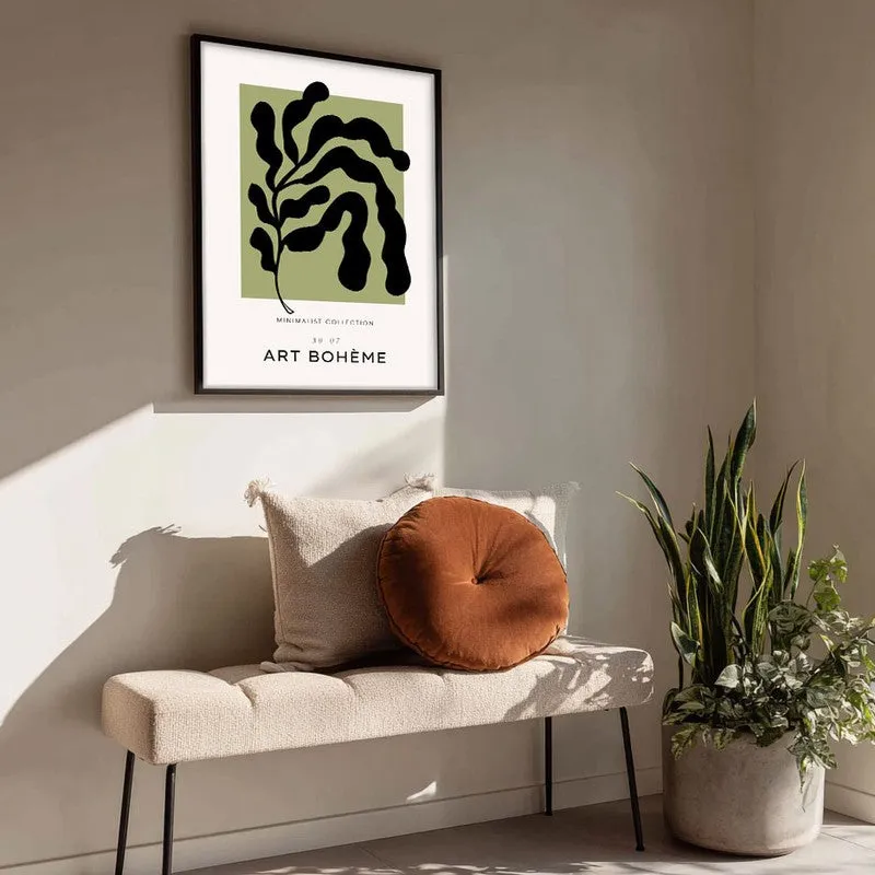 Boho Frond Canvas Wall Painting With Black Frame media 4